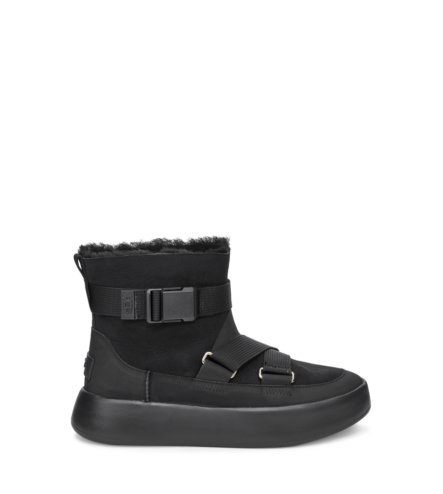 Black uggs with shop buckle